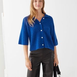 & Other Stories Blue Wool Cardigan